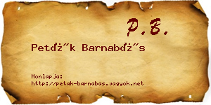 Peták Barnabás névjegykártya