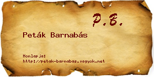 Peták Barnabás névjegykártya
